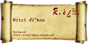 Ritzl Ákos névjegykártya