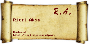 Ritzl Ákos névjegykártya